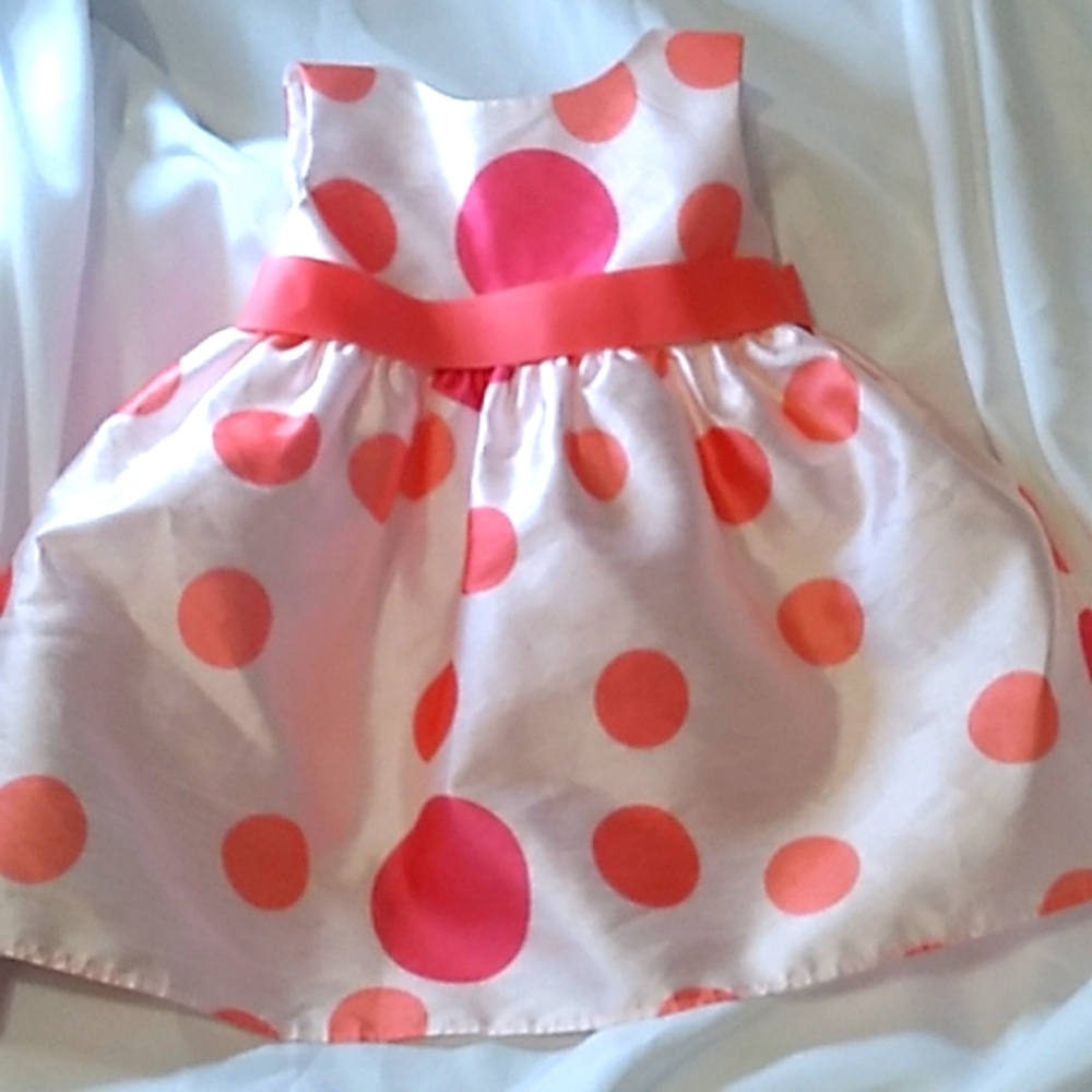 Baby girl pink 12M poker dot dress